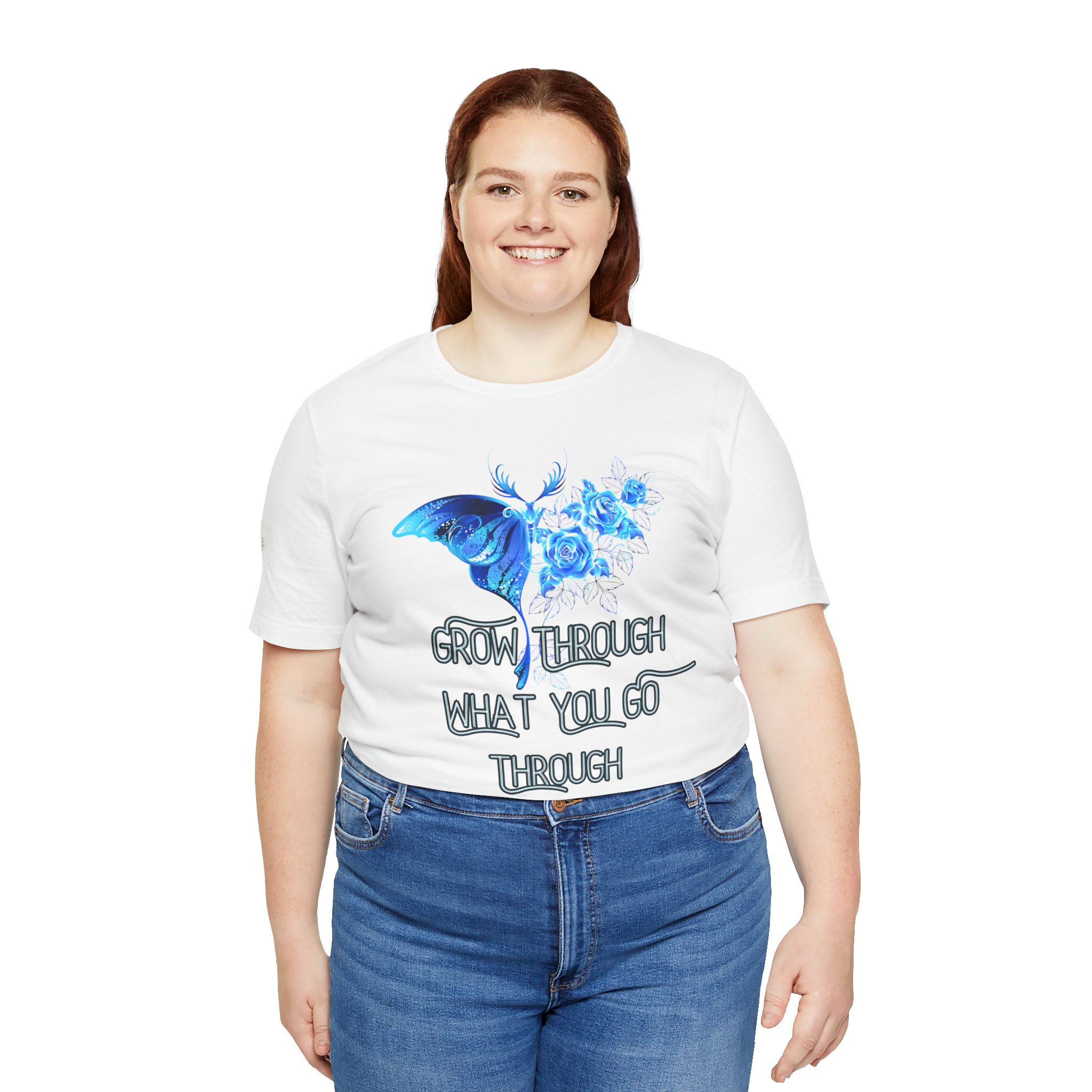 Inspiring Floral Tee: Grow Through What You Go Through, Motivational Shirt, Self-Care Apparel, Gift for Friends, Positive Vibes - Image 4