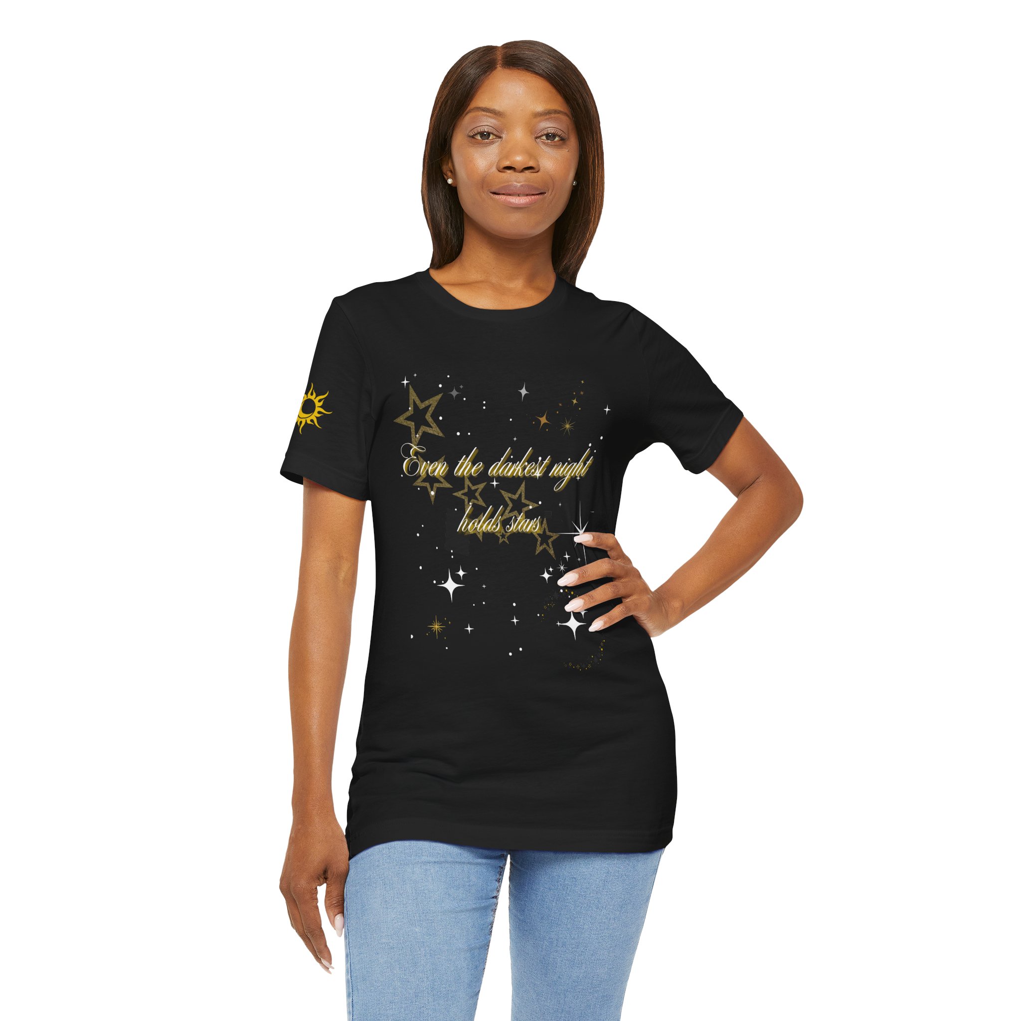 Even the Darkest Night Has Stars Starry Night Unisex Tee | Positive Vibes T-Shirt, Casual Wear, Gift for Him/Her, Stylish Summer Top, Inspirational Shirt - Image 6
