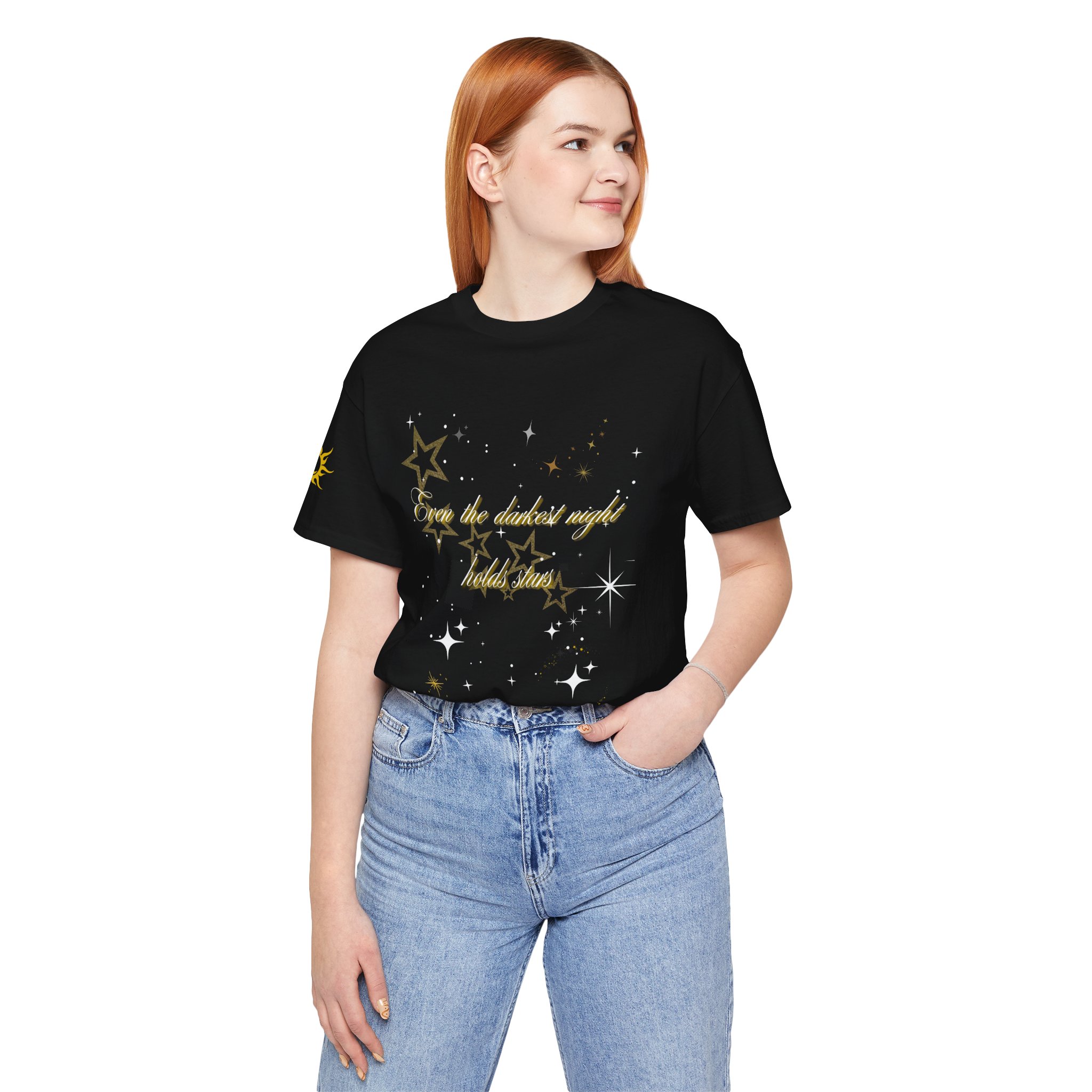 Even the Darkest Night Has Stars Starry Night Unisex Tee | Positive Vibes T-Shirt, Casual Wear, Gift for Him/Her, Stylish Summer Top, Inspirational Shirt - Image 5