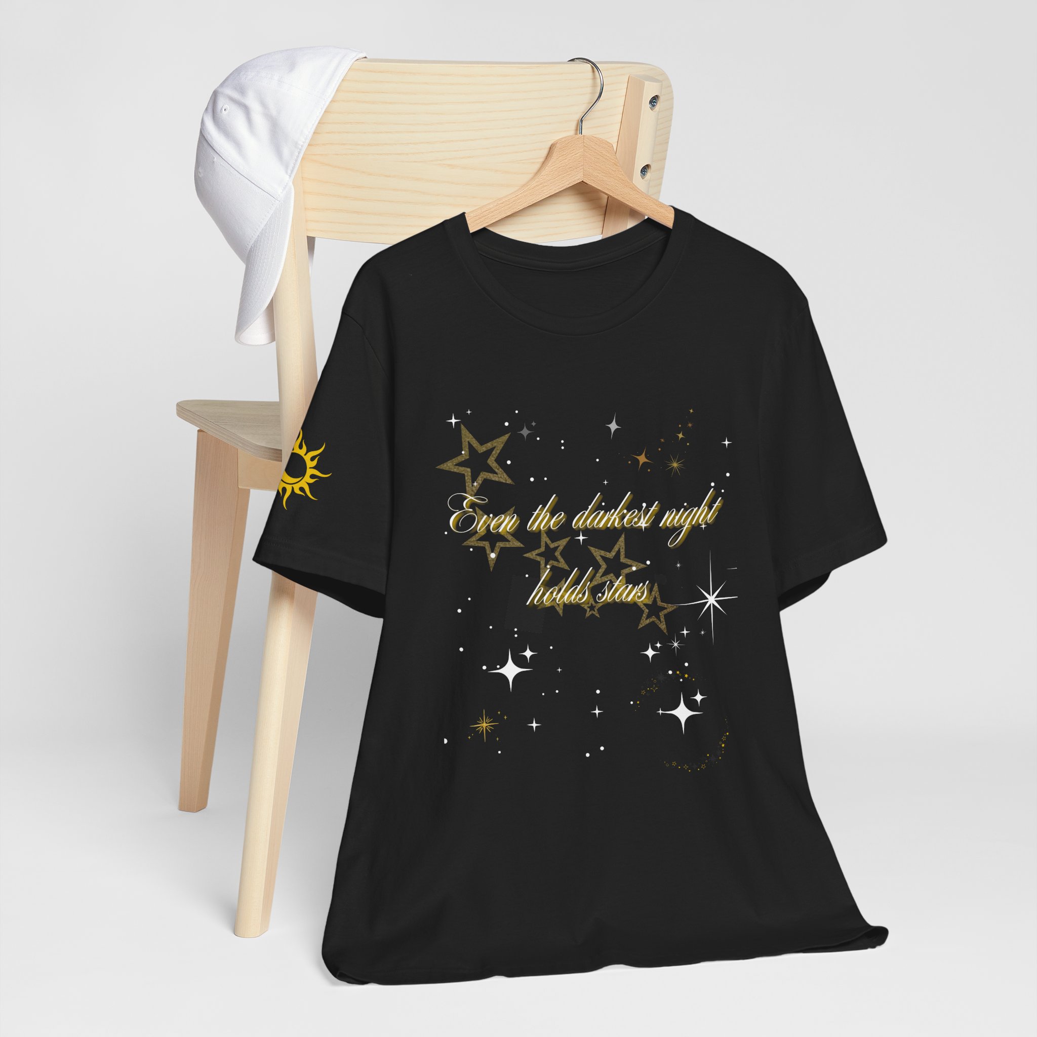 Even the Darkest Night Has Stars Starry Night Unisex Tee | Positive Vibes T-Shirt, Casual Wear, Gift for Him/Her, Stylish Summer Top, Inspirational Shirt - Image 3