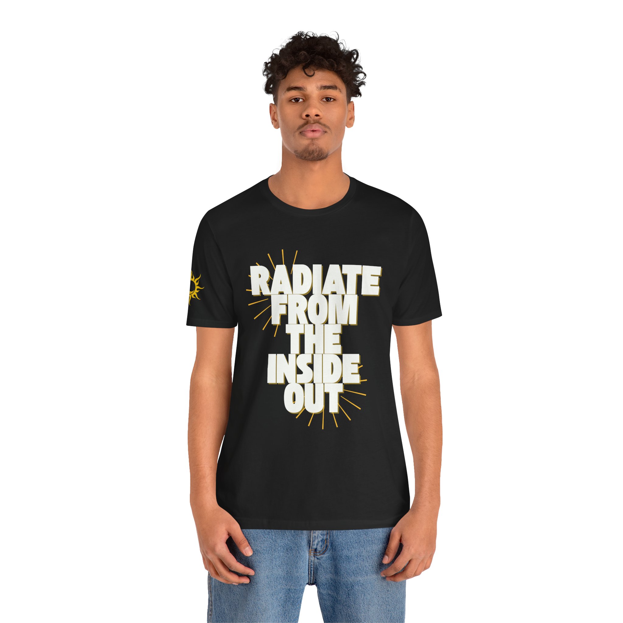 Radiate From The Inside Out Radiate Positivity Unisex Jersey Tee, Inspirational Shirt, Sun Graphic Tee, Motivational Gift, Positive Vibes Apparel - Image 6