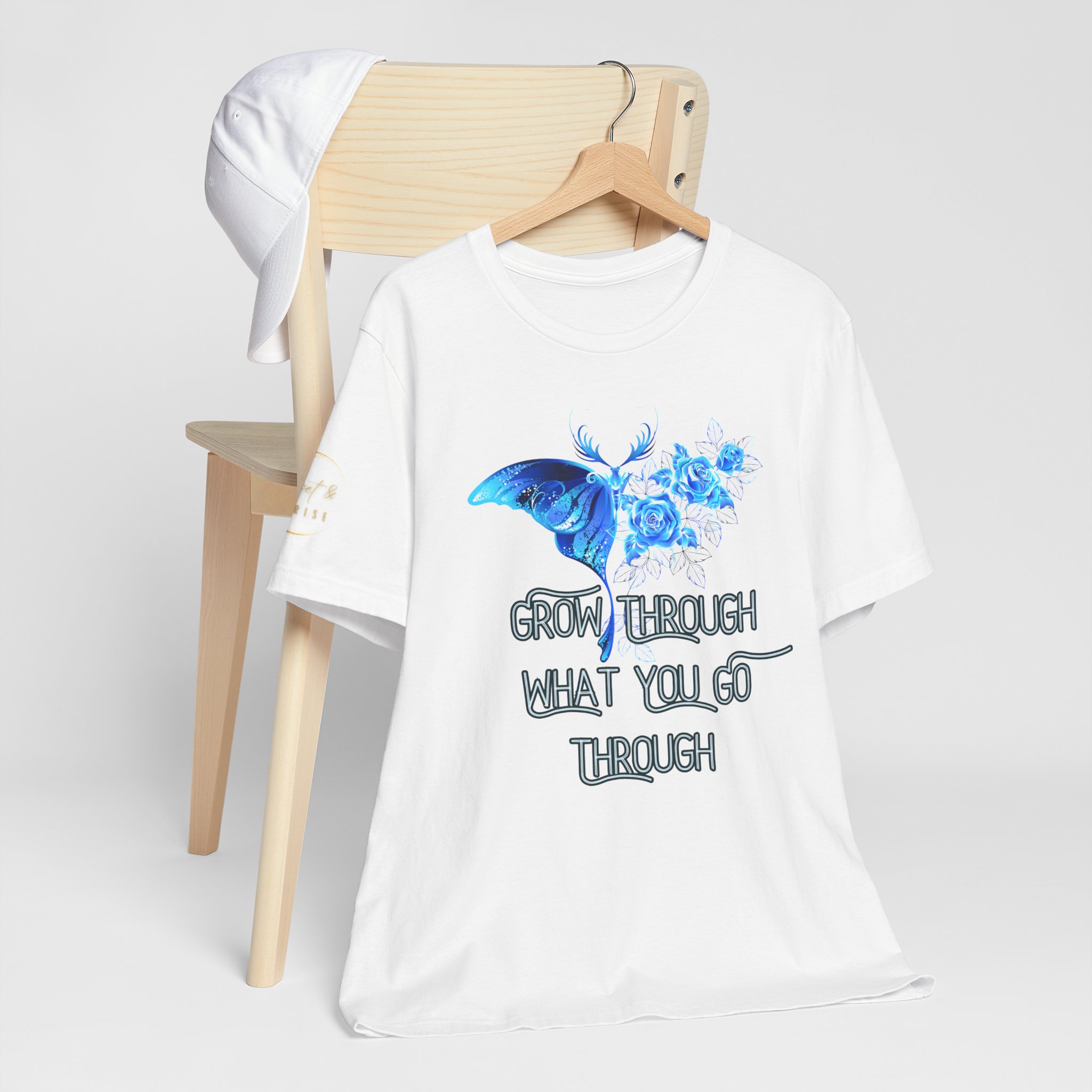 Inspiring Floral Tee: Grow Through What You Go Through, Motivational Shirt, Self-Care Apparel, Gift for Friends, Positive Vibes - Image 3