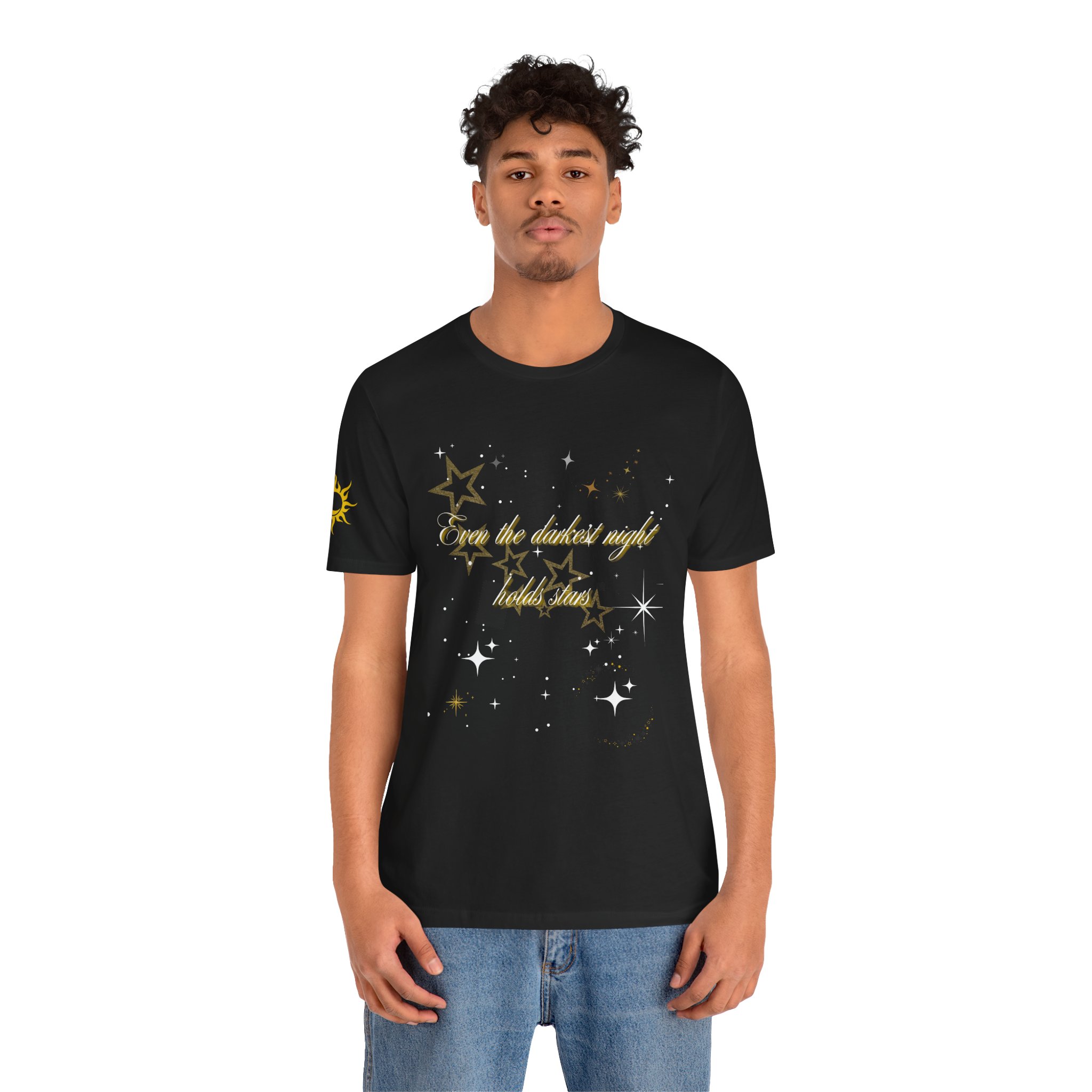 Even the Darkest Night Has Stars Starry Night Unisex Tee | Positive Vibes T-Shirt, Casual Wear, Gift for Him/Her, Stylish Summer Top, Inspirational Shirt - Image 4