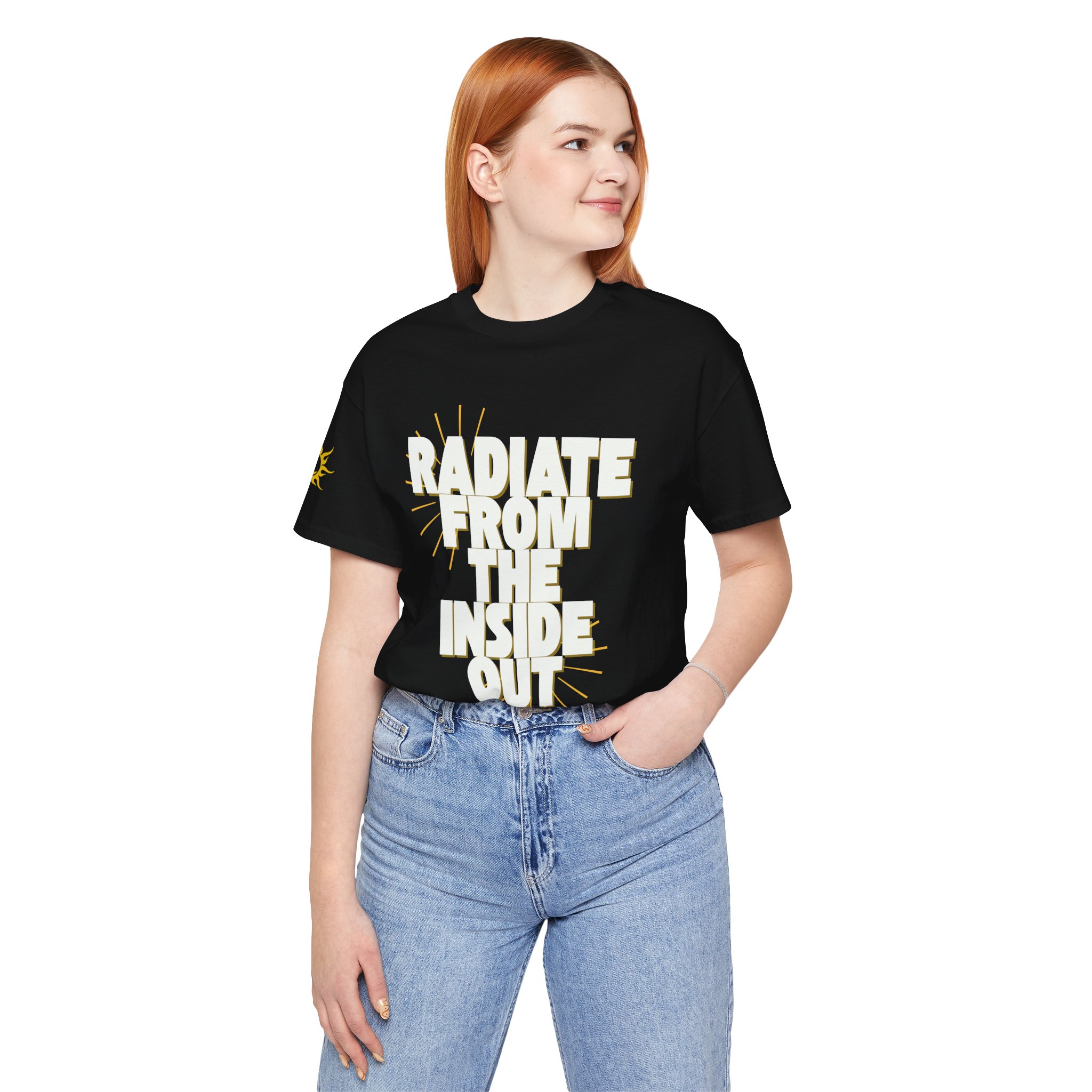 Radiate From The Inside Out Radiate Positivity Unisex Jersey Tee, Inspirational Shirt, Sun Graphic Tee, Motivational Gift, Positive Vibes Apparel - Image 7