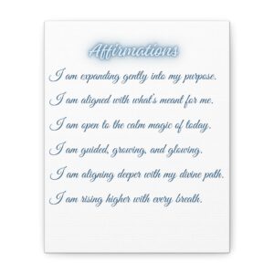 Affirmations Inspirational Canvas Wall Art, Affirmation Decor, Motivational Artwork, Positive Quotes, Home Office Decoration, Mindfulness Gift