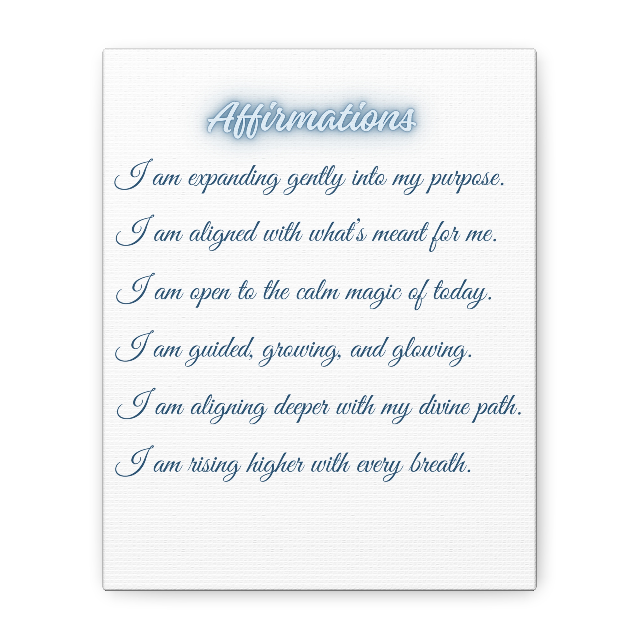 Affirmations Inspirational Canvas Wall Art, Affirmation Decor, Motivational Artwork, Positive Quotes, Home Office Decoration, Mindfulness Gift