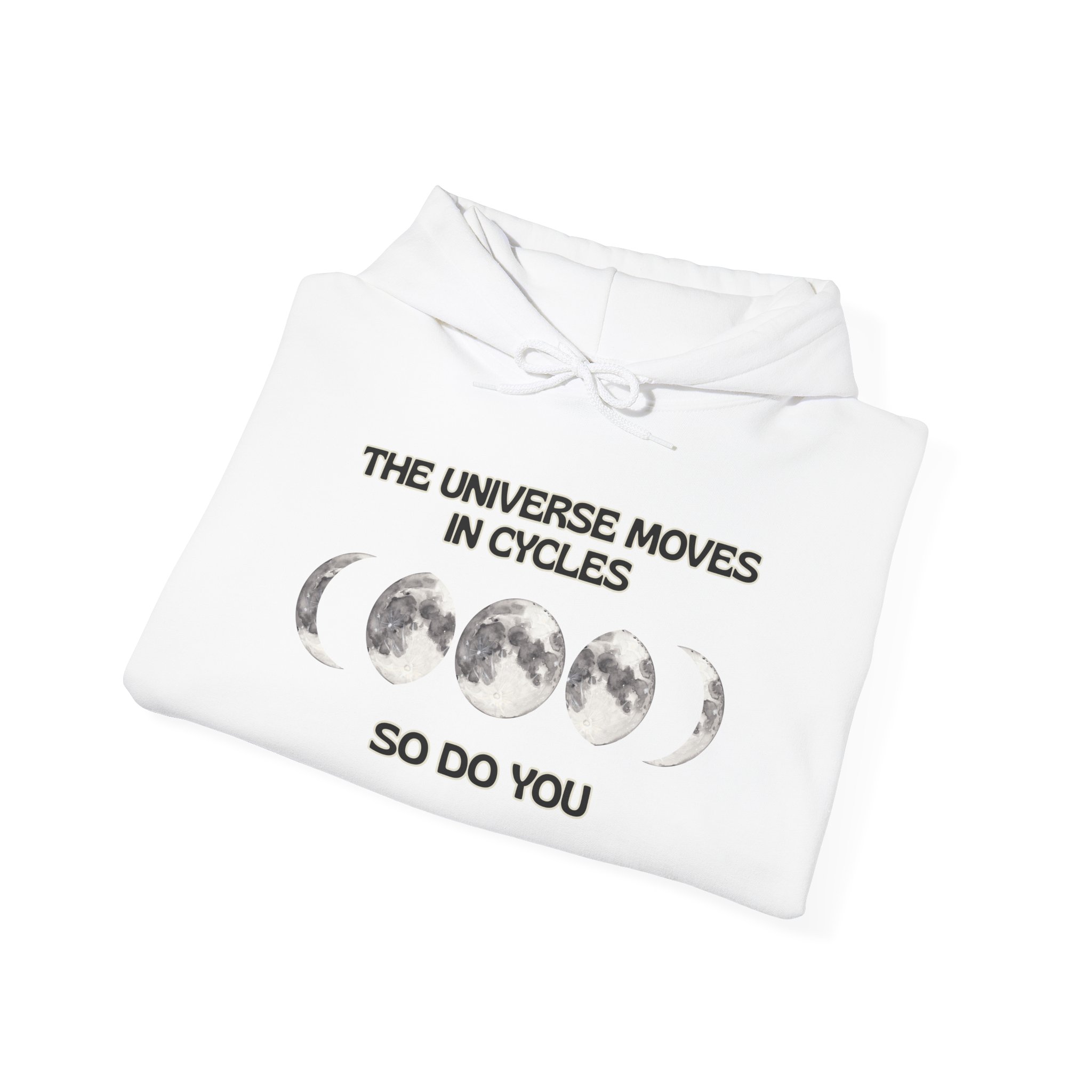 The Universe Moves in Cycles Cosmic Cycle Hoodie, Unisex Moon Phase Sweatshirt, Astrology Gift, Celestial Apparel, Cycle of Life Hoodie, Spiritual Fashion - Image 3