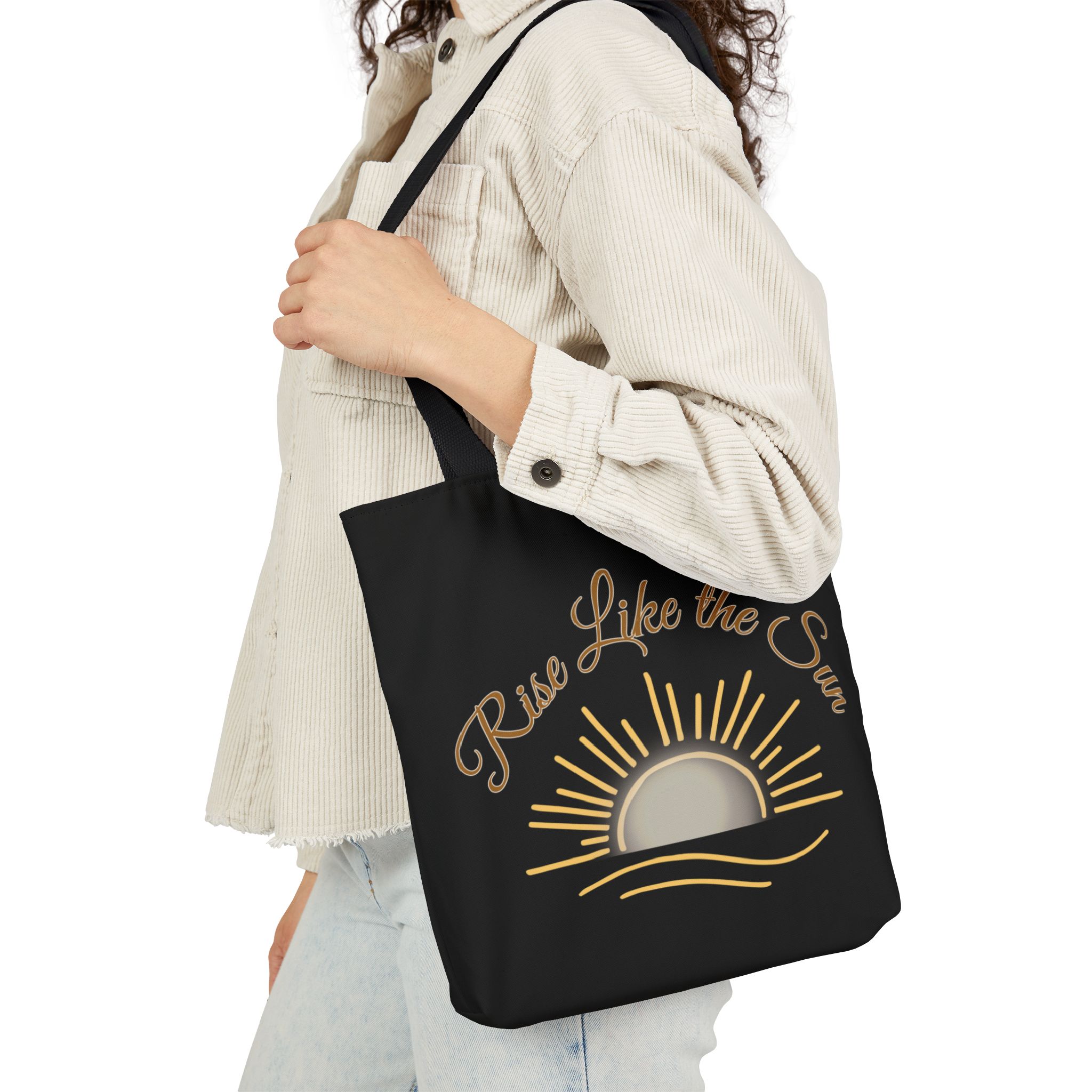 Rise Like the Sun Flow Like the Moon Canvas Tote Bag, Inspirational Tote, Beach Bag, Eco-Friendly Shopper, Gift for Nature Lovers - Image 4