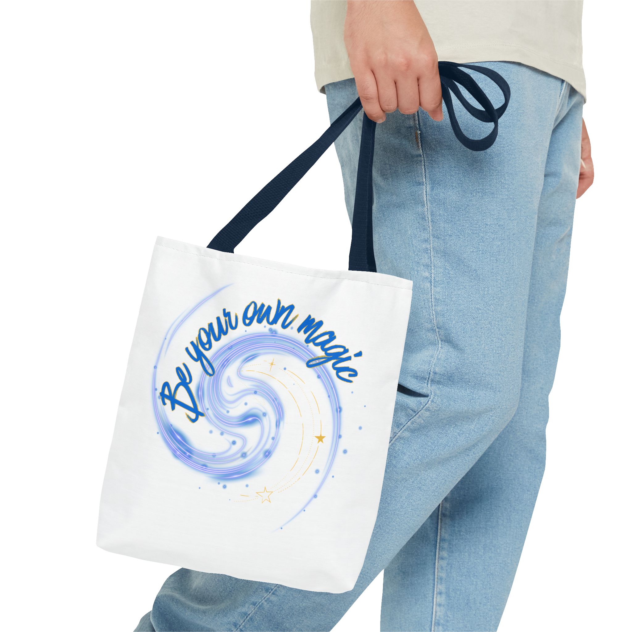 Inspirational 'Be Your Own Magic' Tote Bag – Blue Swirl Canvas Tote - Image 15