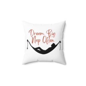 Dream Big Nap Often Decorative Pillow — Hammock Silhouette Accent Cushion