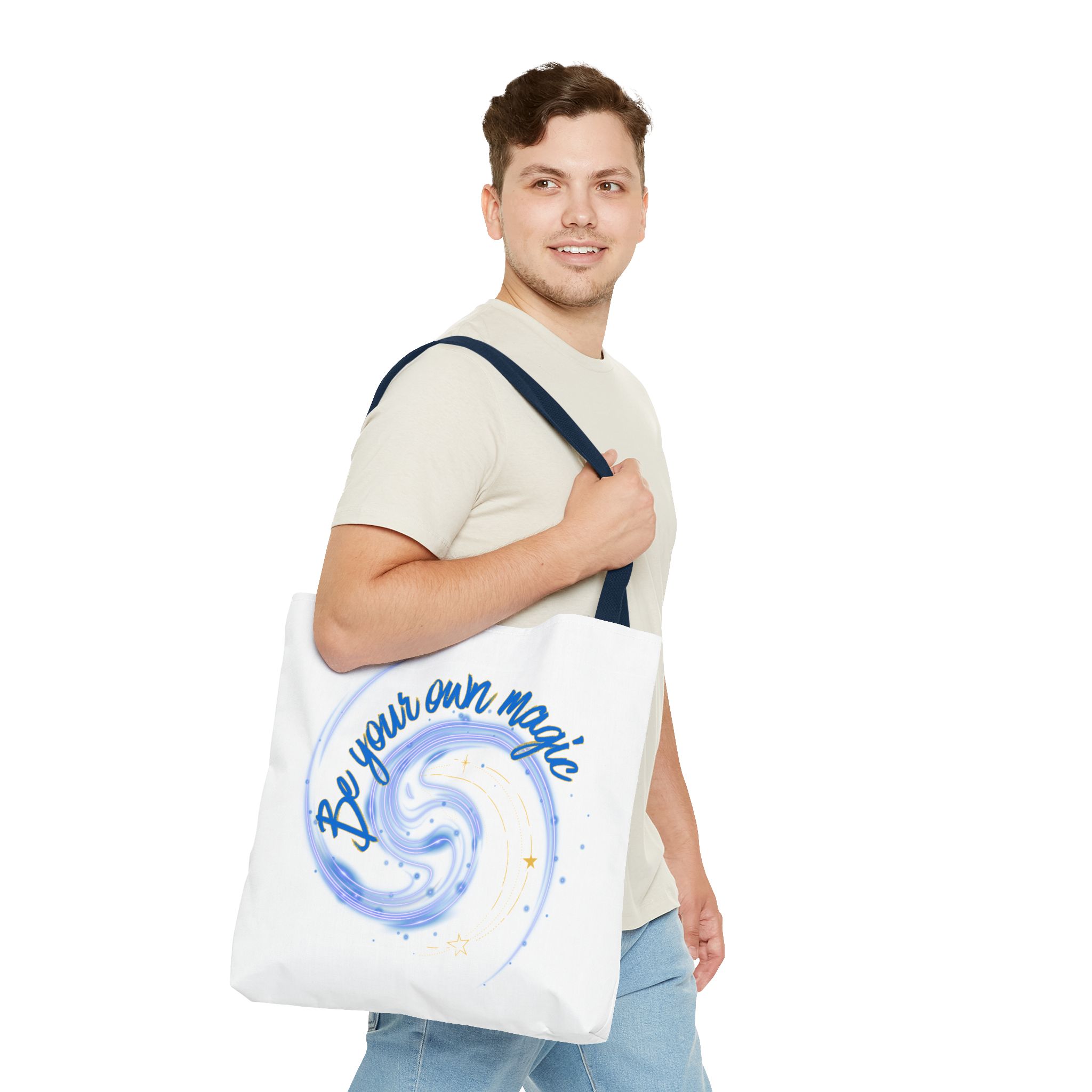 Inspirational 'Be Your Own Magic' Tote Bag – Blue Swirl Canvas Tote - Image 22