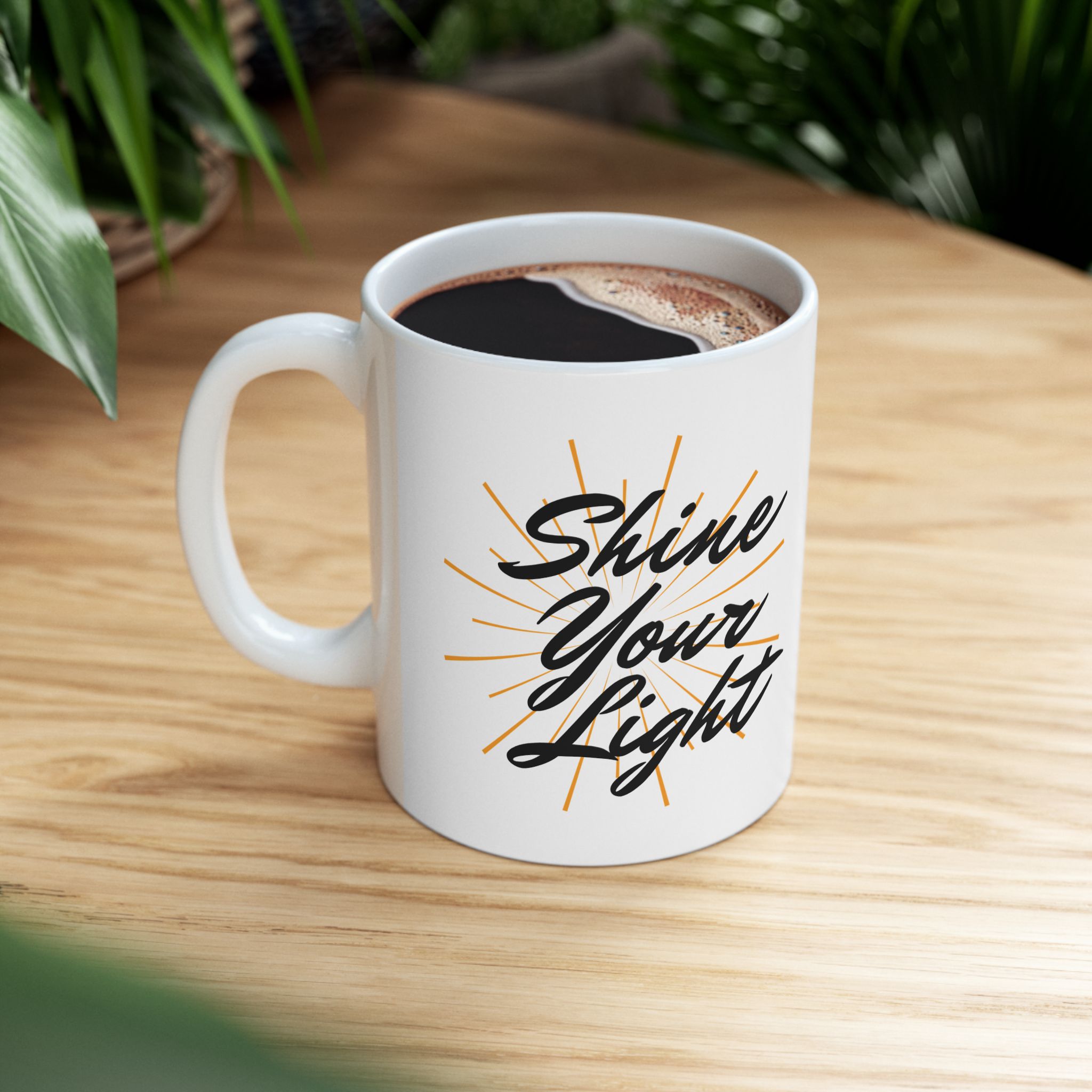 Shine Your Light Inspire Your Light Ceramic Mug — Motivational Coffee Cup (11oz, 15oz) - Image 6