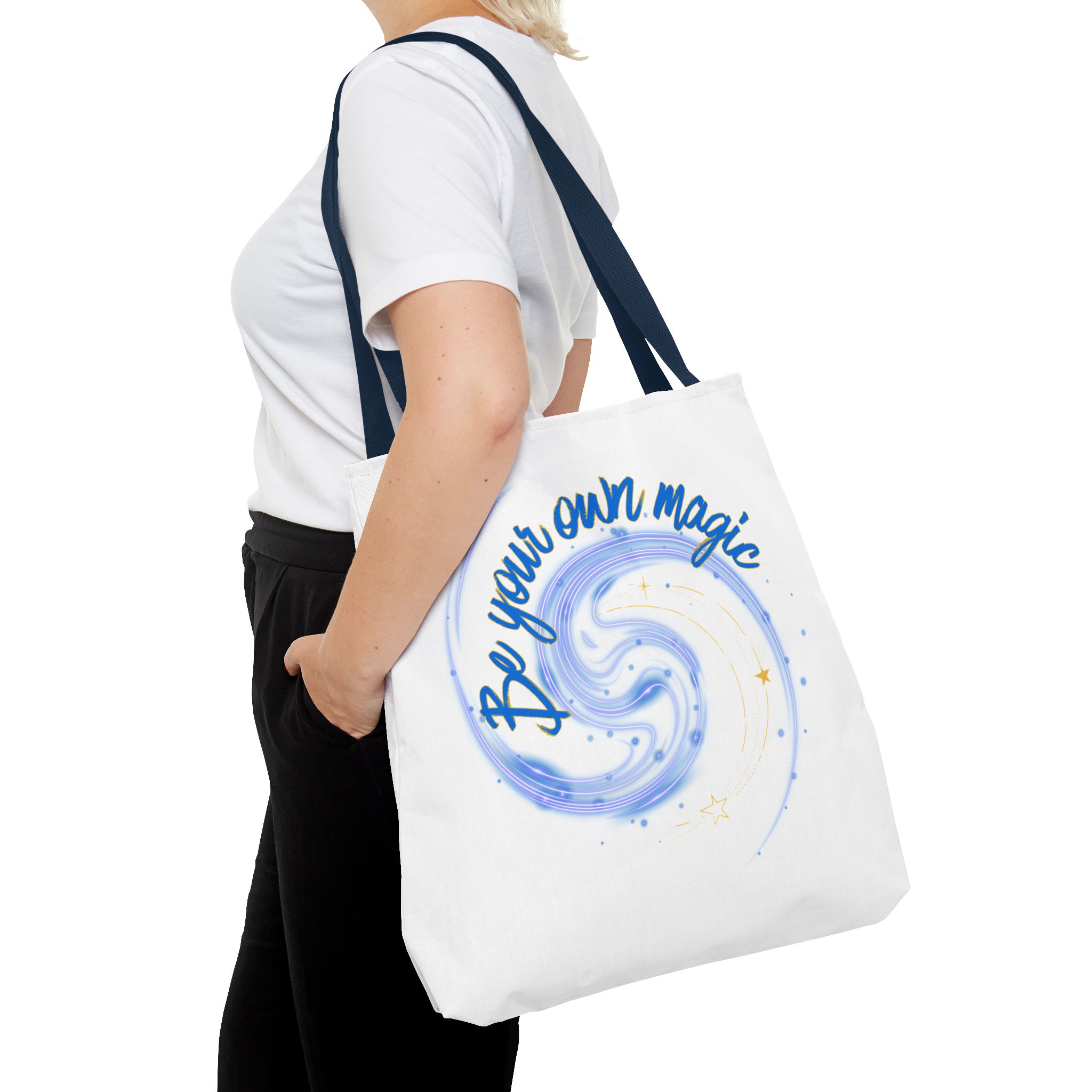 Inspirational 'Be Your Own Magic' Tote Bag – Blue Swirl Canvas Tote - Image 23