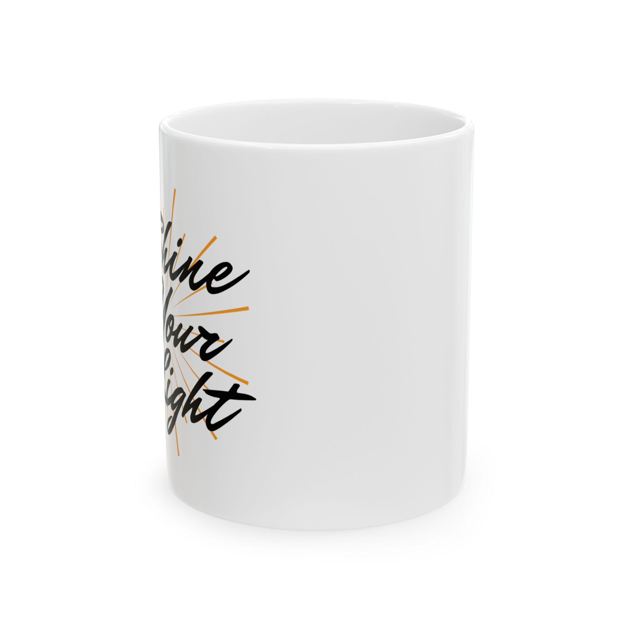 Shine Your Light Inspire Your Light Ceramic Mug — Motivational Coffee Cup (11oz, 15oz) - Image 2