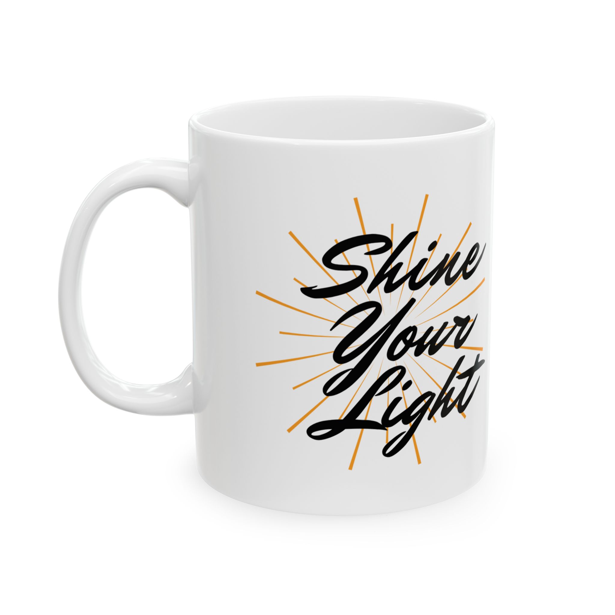 Shine Your Light Inspire Your Light Ceramic Mug — Motivational Coffee Cup (11oz, 15oz) - Image 4