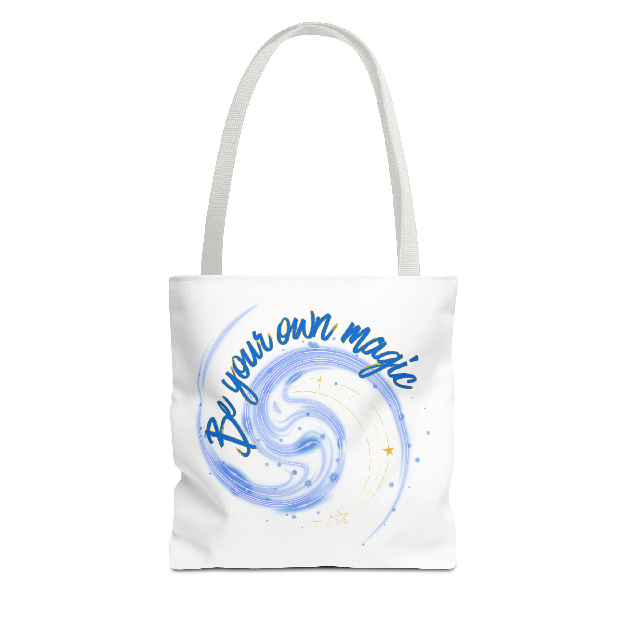 Inspirational 'Be Your Own Magic' Tote Bag – Blue Swirl Canvas Tote - Image 3