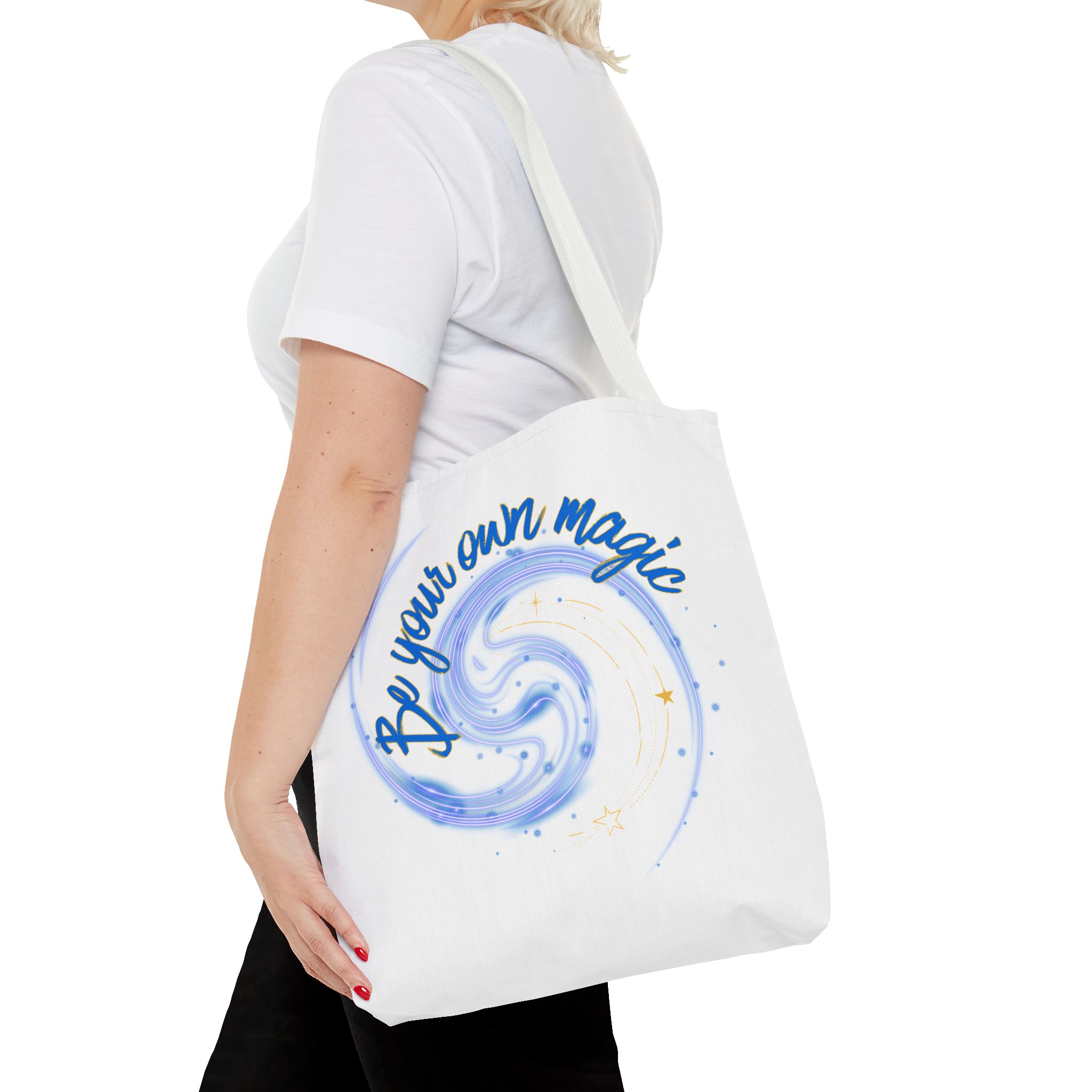 Inspirational 'Be Your Own Magic' Tote Bag – Blue Swirl Canvas Tote - Image 9