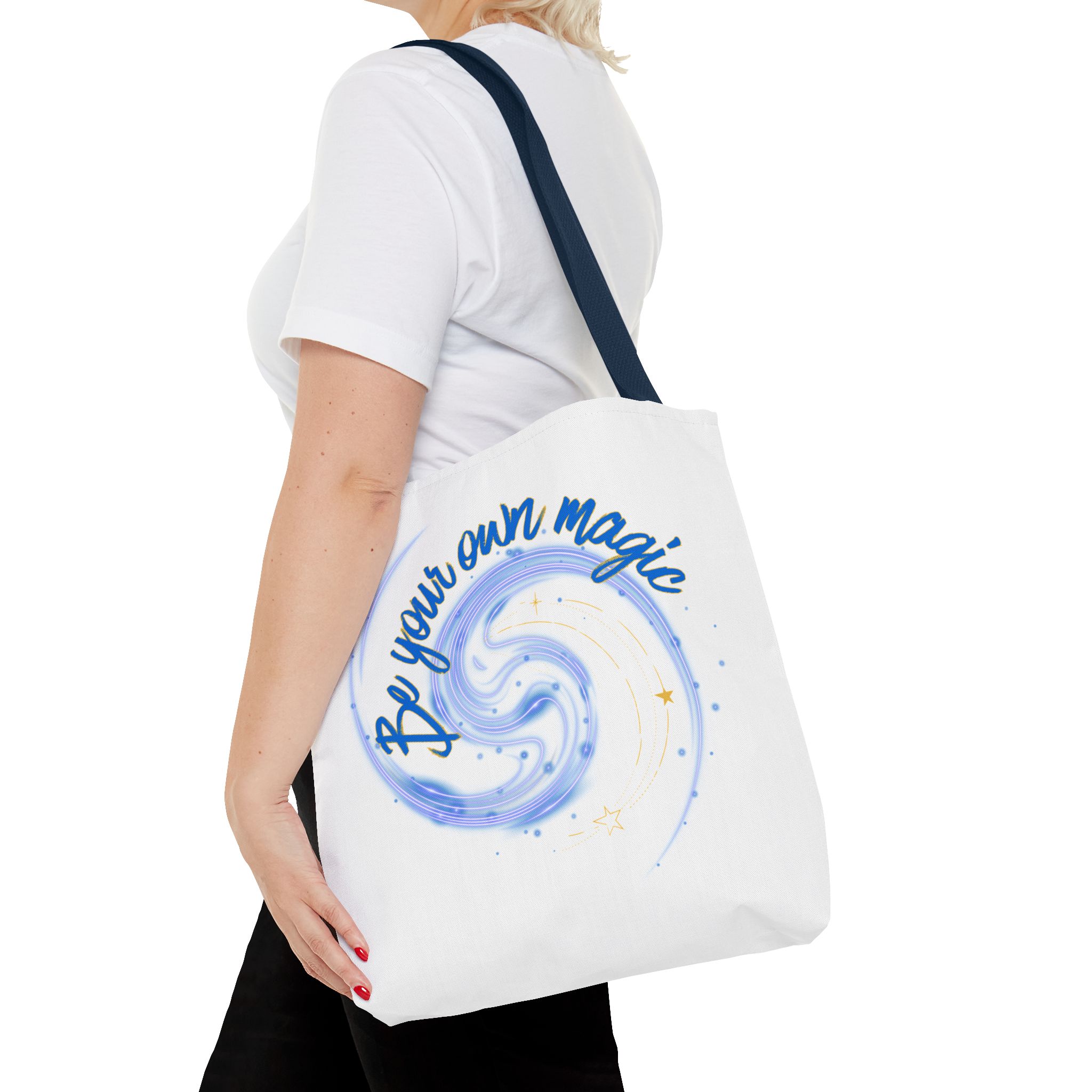 Inspirational 'Be Your Own Magic' Tote Bag – Blue Swirl Canvas Tote - Image 19
